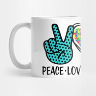 Peace Love Acceptance Autism Mental Health Awareness Mug